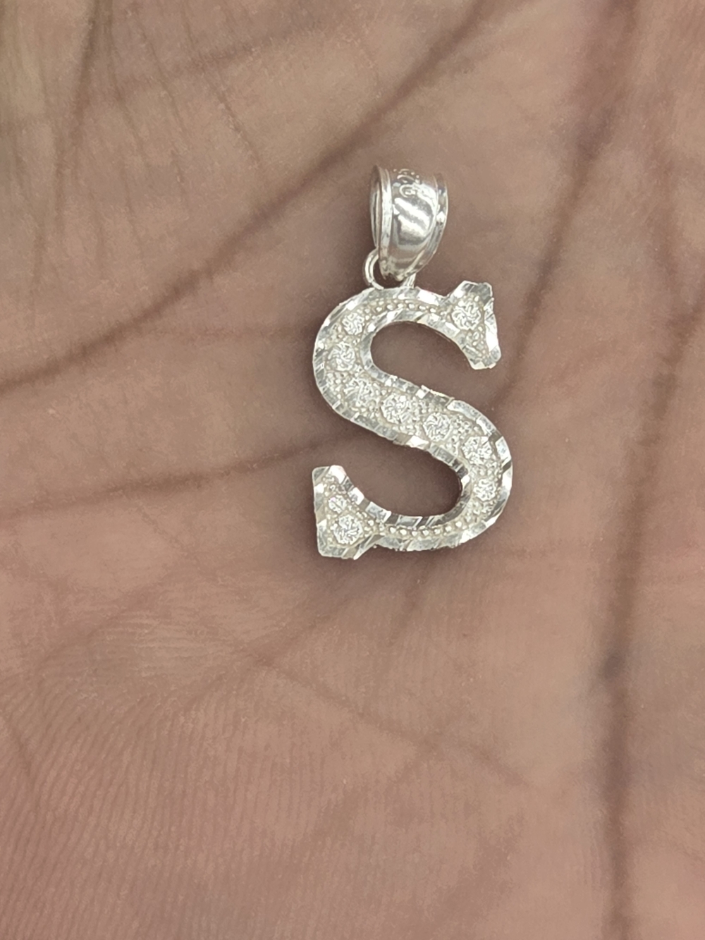 925 Sterling Silver Letter S Pendant